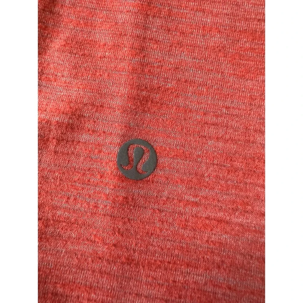Lululemon Athletica Women Orange Space Dye Short Sleeve Tee Top (1199)